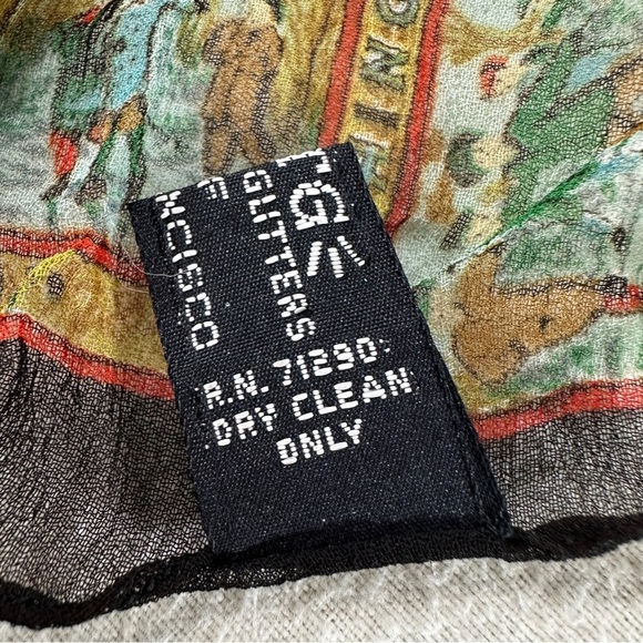 Vintage ATG All That Glitters Elegant Red/Black Santa Claus Women's Scarf 57”L - Picture 7 of 14